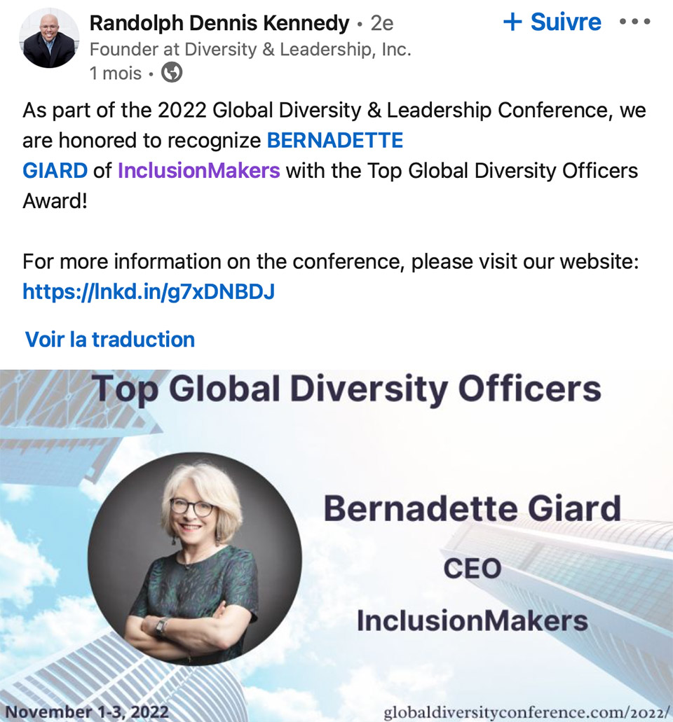 Top Global Diversity Officers Award